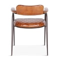 thumbnail image 3 of World Interiors Hudson 19" Leather/Iron Diamond Stitched Armchair in Brown, 3 of 5