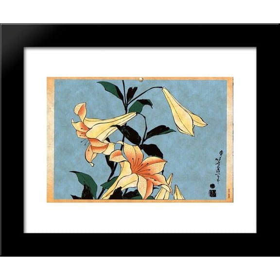 Lilly 20x24 Framed Art Print by Katsushika Hokusai
