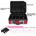 thumbnail image 4 of Large Travel Artist Makeup Bag With Adjustable Dividers &12 Brush Slots Portable Cosmetic Organizer Red Houses with Blue Windows, 4 of 7