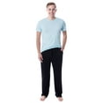 thumbnail image 4 of Intimo Men's 2 Piece Pajama Set Cotton/Poly Blend Jersey Knit Lounge Pants With Soft T-Shirt Top, 4 of 4