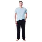 Intimo Men's 2 Piece Pajama Set Cotton/Poly Blend Jersey Knit Lounge Pants With Soft T-Shirt Top