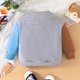 thumbnail image 2 of Gibobby Sudadera playera de manga larga con cuello redondoTop de moda informal con cubierta de cuello redondo y mangas de retazos de otoño e invierno(Azul, 9-12 Meses), 2 of 5