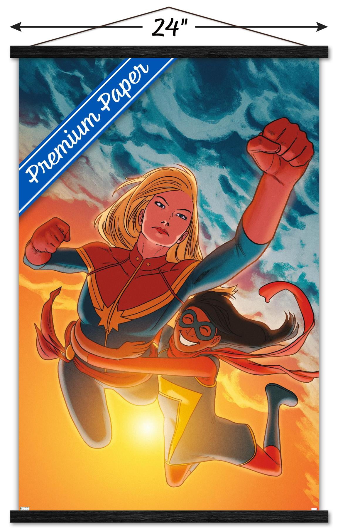 Marvel Comics - Ms. Marvel - Ms. Marvel #17 Wall Poster with Wooden Magnetic Frame, 22.375" x 34"