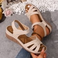 thumbnail image 6 of Dakaela Women's Platform Wedge Sandals Comfortable Arch Support Ankle Strap Summer Casual Orthotic Walking Shoes for Beach Travel Size 6-10 Beige, 6 of 9