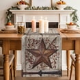 thumbnail image 2 of Table Runner 48 Inches Long for Kitchen Dining, Texas Star Retro Dresser Scarf Farmhouse, Dining Table Decorations for Wedding/Parties, Brown Beige Wooden Berry Vintage 13 x 48 In, 2 of 8