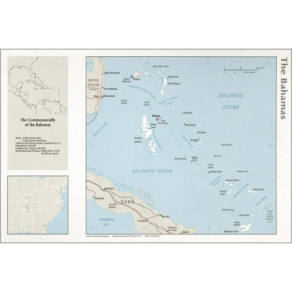 History Galore CIA Map of The Bahamas 24"x36" Poster