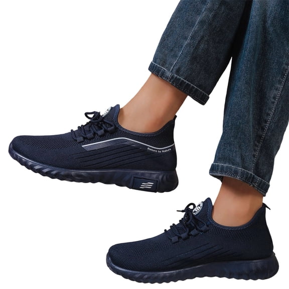 Women's Walking Shoes Lightweight Breathable Flying Woven Mesh Upper Casual Jogging Shoes Ladies Tennis Shoes Workout Footwear Gym Sneakers