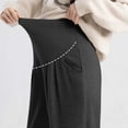 thumbnail image 4 of SBYOJLPB Elastic Waist Maternity Trousers Stretchy Solid Color Wide Leg Lounge Pants for Pregnancy​, 4 of 7