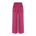 thumbnail image 6 of Girl's Barrel Sweatpant High Waisted Wide Leg Sweat Pant Drawstring Athletic Baggy Pant Y2K Palazzo Patchwork Trousers, 6 of 8