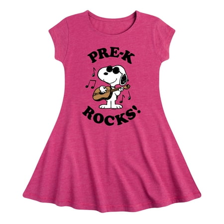 

Peanuts - Pre-K Rocks - Toddler And Youth Girls Fit And Flare Dress