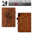 thumbnail image 3 of Jiahe Cover For iPad 10th Generation 2022 10.9 inch,Rugged Shockproof Emboss Flower Pattern Auto Wake/Sleep Card Slot Kickstand Full Protection Case Cover,Brown, 3 of 9