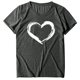 thumbnail image 4 of ICHUANYI ClearanceWomen Short Sleeves Heart-shaped Print Casual Tops Blouse T-shirt(Gray, S) ICHUANYI WER20232080502424, 4 of 4