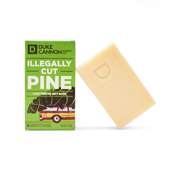 Duke Cannon Supply Co. Big Brick of Soap Bar for Men Holiday Edition - Illegally Cut Pine (Fresh Cut Pine Scent), 10 oz. (1 Pack)