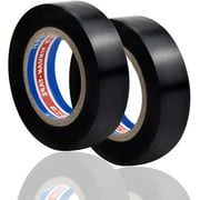 2 Rolls Insulating Tape, Electrical Tape, High Temperature Resistance PVC Tape, Gaffer Adhesive Tape, 16mm  6m (Black)