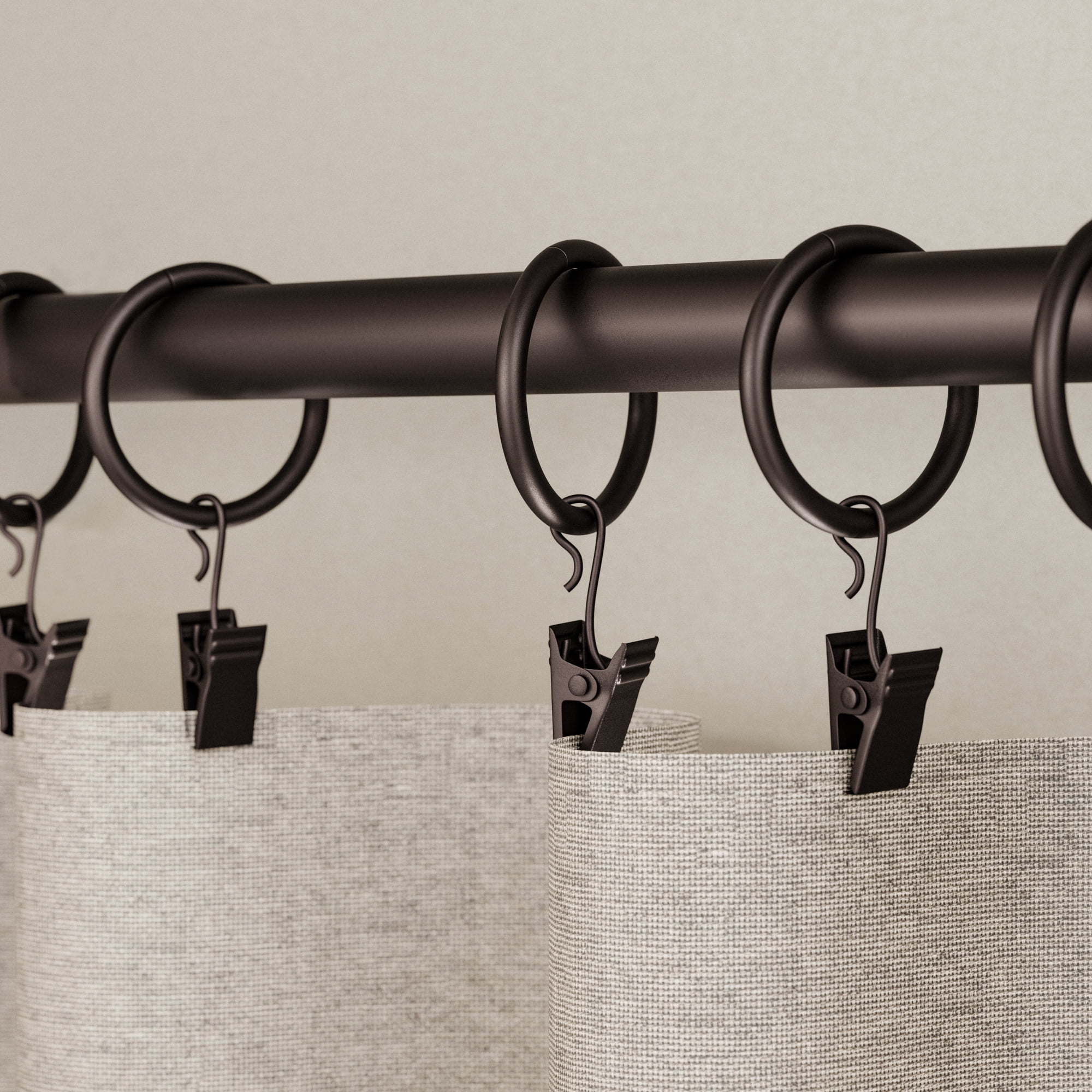 Mainstays 1" Bronze Curtain Clip Rings (7 Pack)