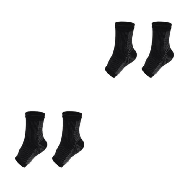 Ruiboury 2a Ensemble de 2 Bas de Compression Antidérapants pour Chevilles Attelle Confortables à Porter Noir P/M 2Ensemble