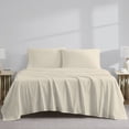 thumbnail image 3 of Color Sense 4-Piece 100% Cotton Percale Bed Sheet Set, Cool & Crisp Bedding, Full, Ivory, 3 of 12