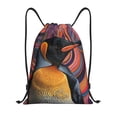 thumbnail image 1 of Xecao Abstract Pattern Penguin Pattern Sports Drawstring Backpack - String Swim Gym Bag with Wet Proof Pocket for Women&Men-Small, 1 of 6