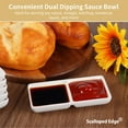 thumbnail image 3 of 12Pcs Dual Dipping Sauce Bowls with 2 Compartments, Plastic Dip Sauce Dish Tray, Divided Fondue Plate, Ketchup Wasabi Dipping Plate for Parties Restaurants Home, 3 of 6