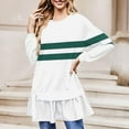 thumbnail image 2 of hotojiny Womens Sweatshirts Trendy Stripes Patchwork Crewneck Pullover Long Sleeve Ruffle Hem Oversized Teen Girls Flowy Top, 2 of 4