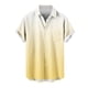 thumbnail image 5 of Blusa y camisa de manga corta con cuello vuelto para hombre, blusa informal de moda con cuello vuelto, estampado degradado, camisa de manga corta con botones, blusa de poliéster para hombre, 5 of 6