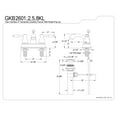 thumbnail image 2 of Kingston Brass GKB2605KL Water Saving Knight Centerset Lavatory Faucet with Lever Handles and Retail Pop-Up, Oil Rubbed Bronze, 2 of 2