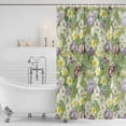 thumbnail image 2 of Green Botanical Shower Curtain Set - Standard 72" x 72" Washable Bathtub Curtain with 12 Hooks, Spring Floral Summer Botanical Rustic Waterproof Fabric Shower Curtains for Bathroom/Bathtub Décor, 2 of 6
