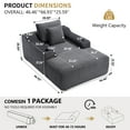 thumbnail image 2 of Chaise Lounge, Oversized Sleeper Sofa with Deep Seat and Cup Holders, Corduroy Fabric and Foam Spring Support, No Assembly Sofa Bed, Dark Grey, 67 Inch, 2 of 10