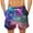 Multicolor, variant on Idoravan Mens Casual Summer Shorts Elastic Waist 3D Printed Striped Colorblock Beach Shorts