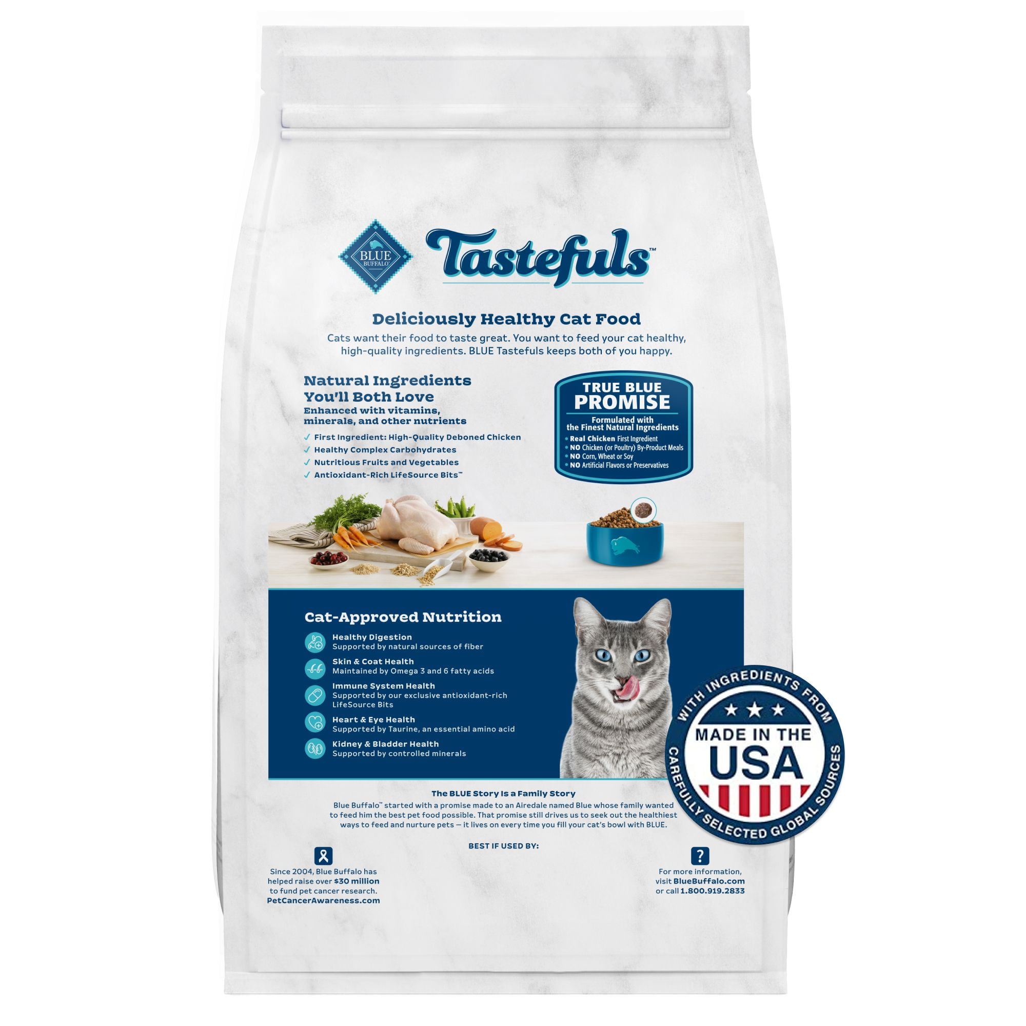 Blue Buffalo Tastefuls Active Natural Adult Dry Cat Food, Chicken 7lb Bag