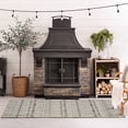 thumbnail image 3 of Mohawk Home Taos Geometric Outdoor Area Rug, Dark Grey, 5' 3" x 7' 6", 3 of 8