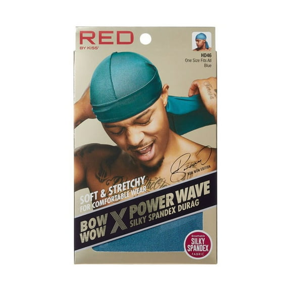 Kiss – Red Power Wave Silky Spandex Durag Blue