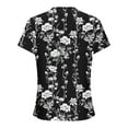 thumbnail image 4 of HAPIMO Women' Plus Size Casual Loose Flower Print Tops Summer Tops for Women Elegant Pleated Blouses Crew Neck Tees Fashion Clothes Flowy Dressy Tunic Multicolor XL, 4 of 6