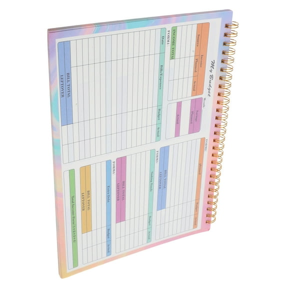 Raindrops B5 Financial Record Book Undated Weekly Budget Tracker Sheets Expense Log Book Cash Budget Binder Spending Tracker Notebook for Personal Finance