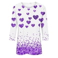 thumbnail image 4 of hcuribad Valentine's Shirts for Women Womens Shirts t Shirts for Women Women's Long Sleeved Round Neck Valentine's Day Heart Printed Top Purple 2XL, 4 of 4