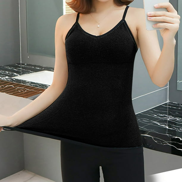 tights for women Sleeveless Shirts For Women With Built In Bra V