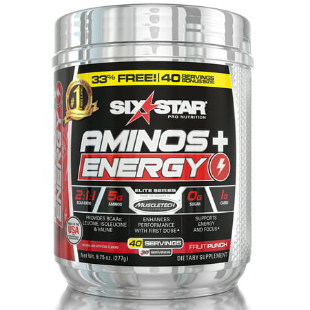 Six Star Pro Nutrition Aminos + Energy Powder, Fruit Punch, 40 (Best Way To Take Amino Acids)