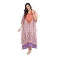 thumbnail image 6 of Women's Plus Size Kaftan Dresses Boho Long Maxi Dress Ladies Casual Hippie Kimono Sleeve Loose Caftan Online, 6 of 8