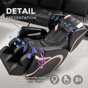 LLappuil Massage Chair, Full Body Zero Gravity Massage Recliner Chair with Heating, Bluetooth Speakers Black