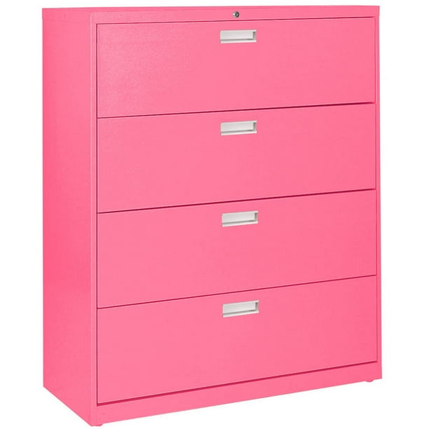 Sandusky Lee 600 Series 42 4 Drawer Lateral File Pom Pom Pink Walmart Com Walmart Com