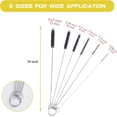 thumbnail image 2 of Pakyozj Straw Cleaner Brush Set,6 Piece Long Drinking Straws Cleaning Brush Pipe Tube Tiny Brushes 10-inch, 2 of 7
