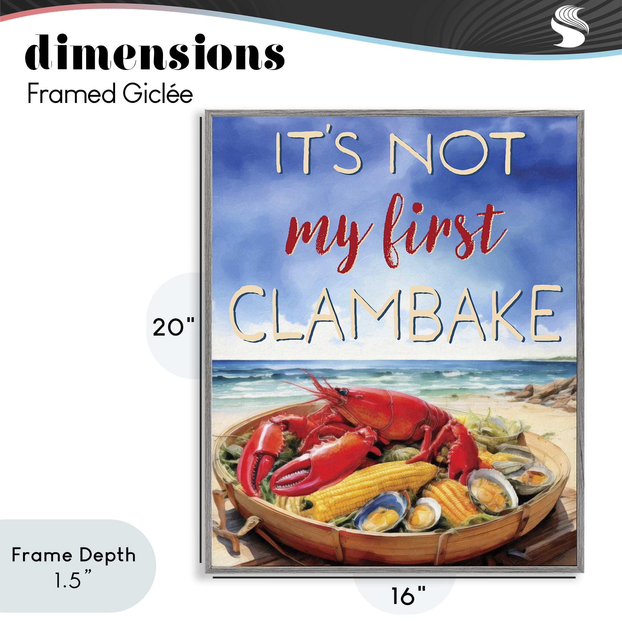 Stupell Industries Not My First Clambake Gray Framed Giclee Art, design by Grotto Studios
