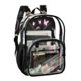 thumbnail image 2 of Large Clear PVC Backpack Heavy Duty See Through Backpack for Adults Work Travel, Black-gngel Printed 12L, 2 of 8