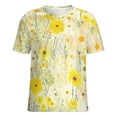 thumbnail image 5 of Floral Colorful Flower Women's Short Sleeve Tops Casual Blouses T Shirt, 5 of 6