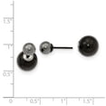 thumbnail image 2 of Finest Gold Stainless Steel Polished Black IP Ball with Imitation Pearl Reversible Post Earrings, 2 of 2