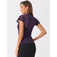 thumbnail image 4 of DARING DIVA Lace Keyhole Back Fitted Semi Sheer Top S Purple, 4 of 6