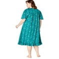 Dreams & Co. Women's Plus Size Short Floral Print Cotton Gown Pajamas