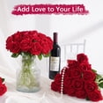 thumbnail image 4 of Flores artificiales BLEUM CADE de rosas rojas, 50 unidades, Real Touch, 4 of 9