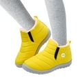 thumbnail image 3 of YOUSNH Childrens Winter Childrens Boots Flat Splashing Warm Short Tube Snow Boots Girls Boots Yellow 3, 3 of 6