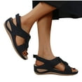 thumbnail image 2 of KBODIU Women's Open Toe Buckle Ankle Platform Wedge Sandals Women's Flat Beach Sandals Non-Slip Causal Slippers Sandals, 2 of 3